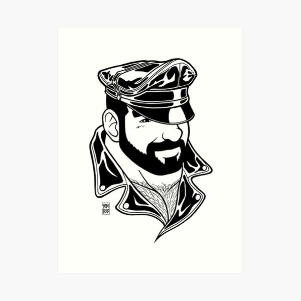 ADAM LIKES LEATHER - LINEART Art Print