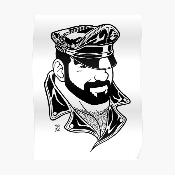 ADAM LIKES LEATHER - LINEART Poster