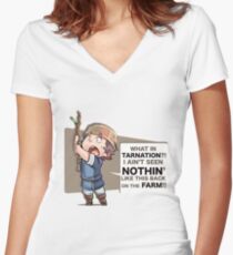 Tree branch Women's Fitted V-Neck T-Shirt