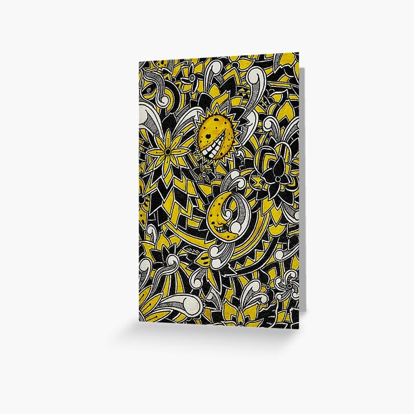 Yellow Floral Pattern Greeting Card