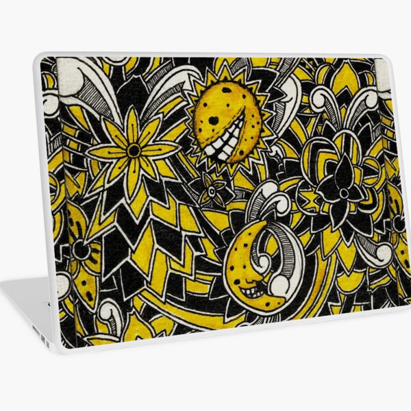 Yellow Floral Pattern Laptop Skin