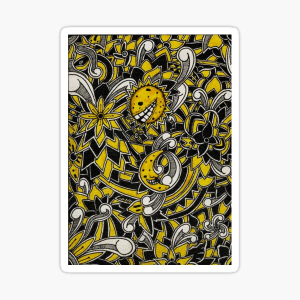 Yellow Floral Pattern Sticker