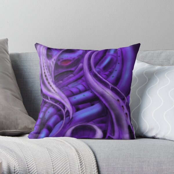 Biomech landscape Throw Pillow