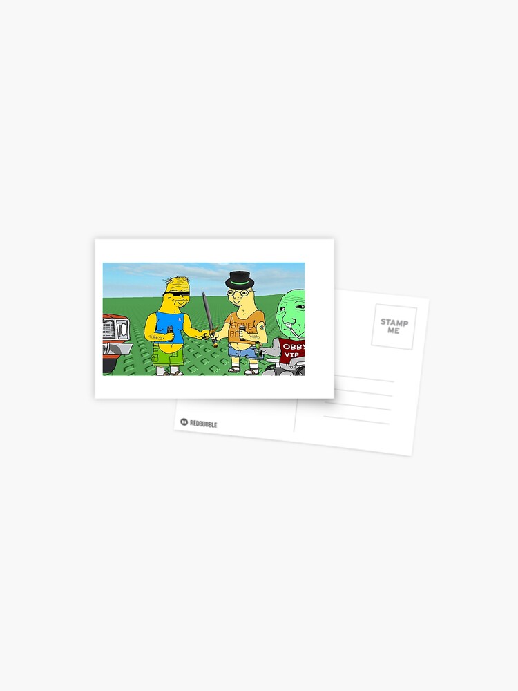 Roblox Boomer Meme Postcard By Boomerusa Redbubble - hazmat sign roblox