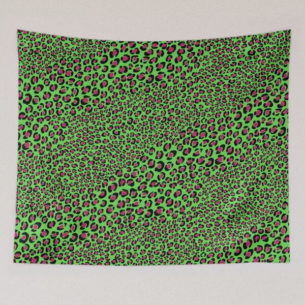 Item preview, Pink green leopard print, cool animal print, punk glam pattern designed and sold by Toomuchfun.