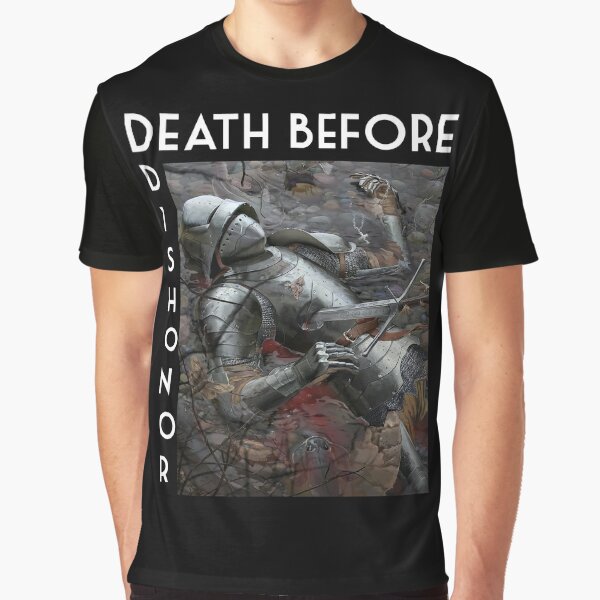 Skull T Shirt Death Before Dishonour Long Sleeves Kids Semi Gamer Goth Pirate 
