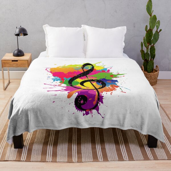 Item preview, Treble Clef Colorful Paint Splatters Music Theory designed and sold by phoxydesign.