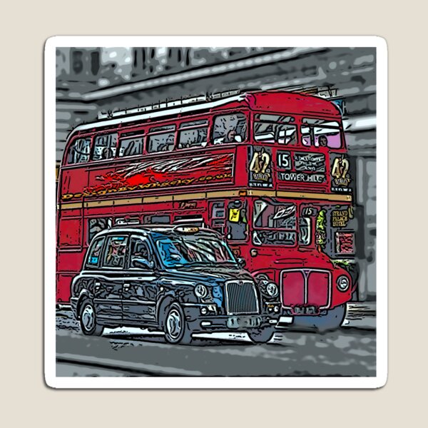 London Bus and Cab Magnet