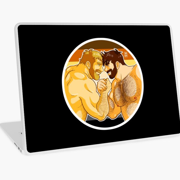 ADAM AND MIKE LIKE ARM WRESTLING BEAR PRIDE - CIRCLE Laptop Skin