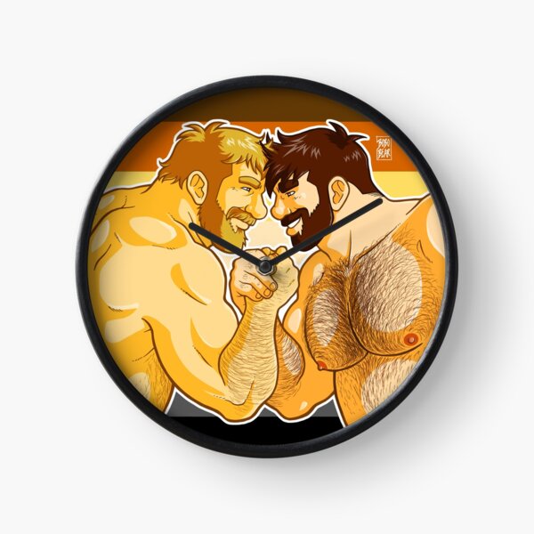 ADAM AND MIKE LIKE ARM WRESTLING BEAR PRIDE - CIRCLE Clock