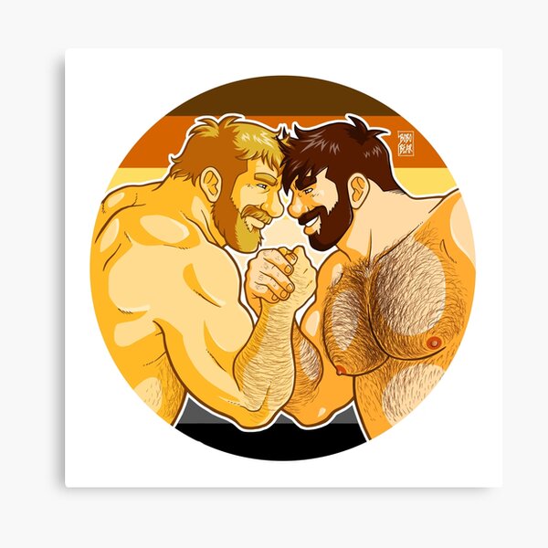 ADAM AND MIKE LIKE ARM WRESTLING BEAR PRIDE - CIRCLE Canvas Print