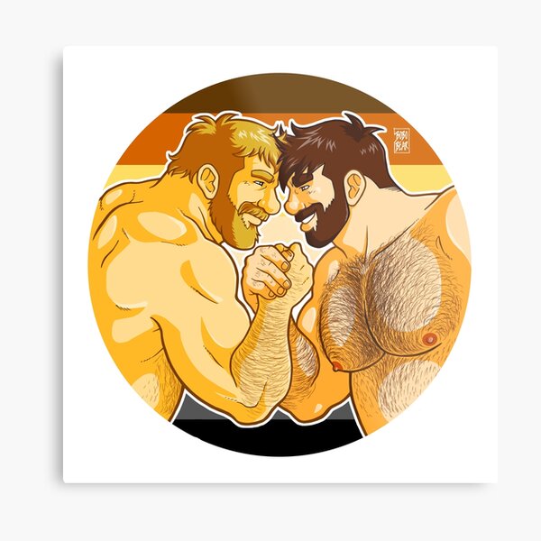 ADAM AND MIKE LIKE ARM WRESTLING BEAR PRIDE - CIRCLE Metal Print