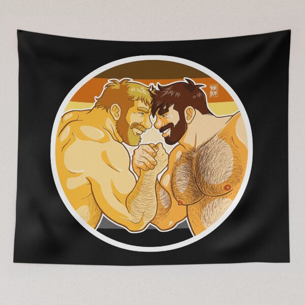 Item preview, ADAM AND MIKE LIKE ARM WRESTLING BEAR PRIDE - CIRCLE designed and sold by bobobear.