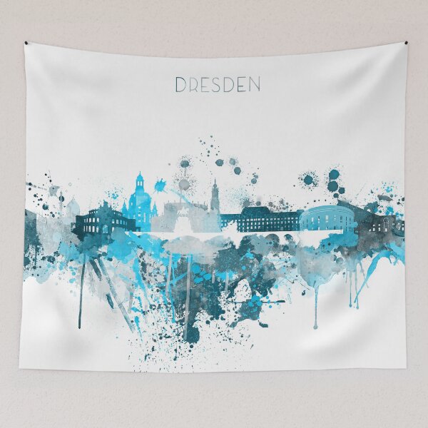 Item preview, Dresden Monochrome Blue Skyline designed and sold by DimDom.