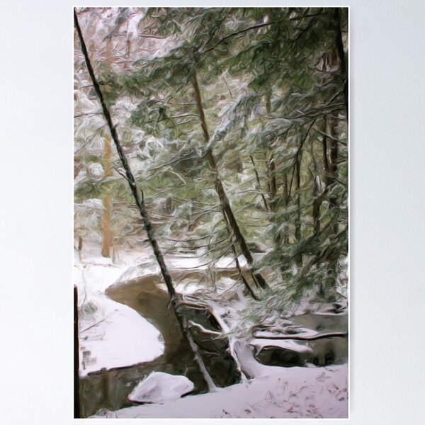 Item preview, Winter trees over a stream digital painting designed and sold by capturingsmiles.