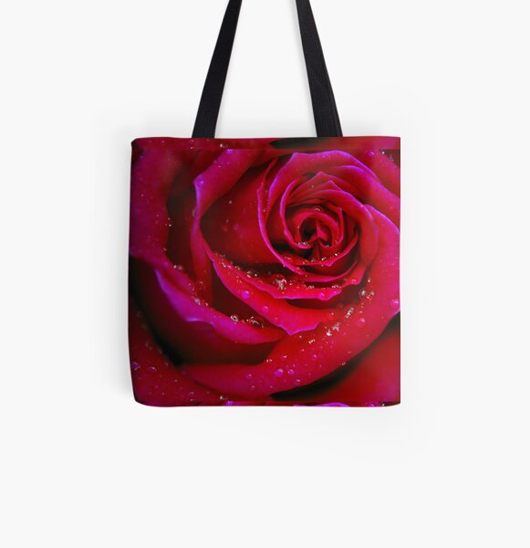 Drops on a Rose All Over Print Tote Bag