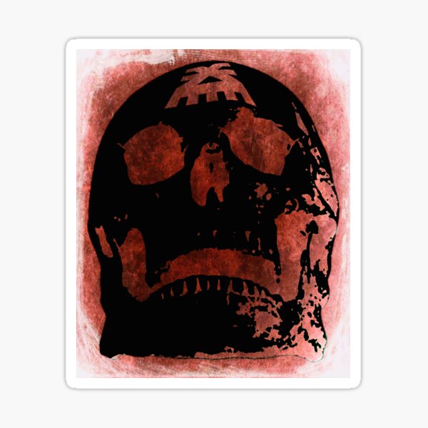 Offering to the skull throne - blood smear grunge monochrome version Sticker