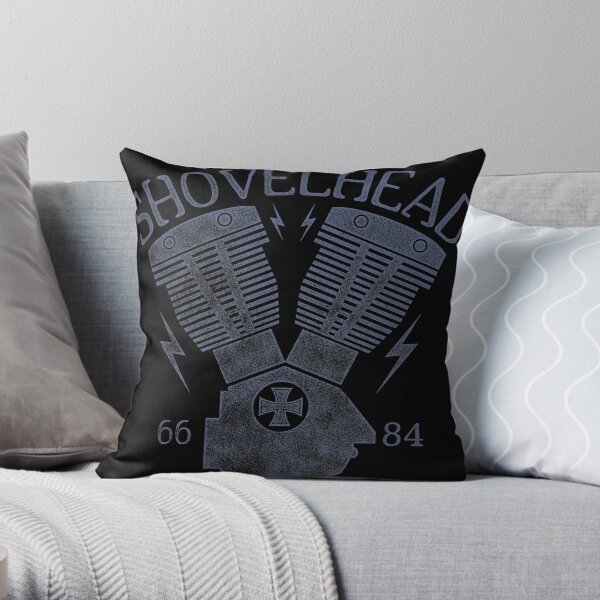 Shovelhead Motorcycle Engine Throw Pillow