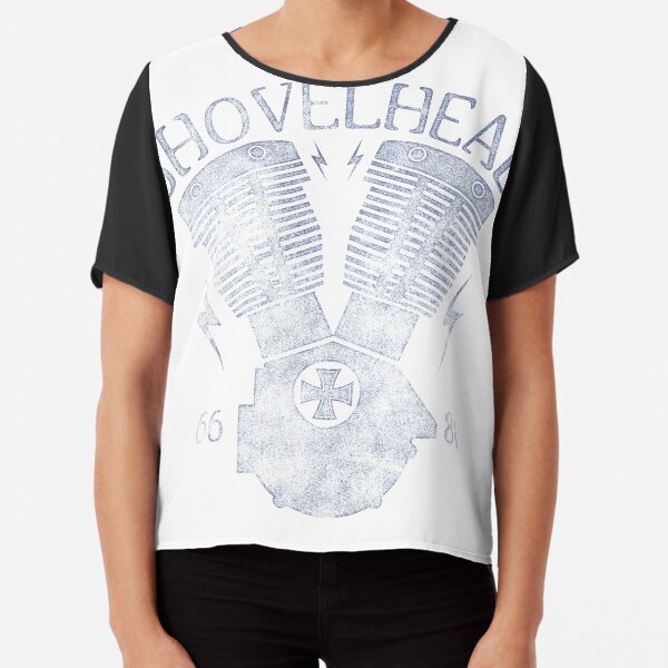 Shovelhead Motorcycle Engine Chiffon Top