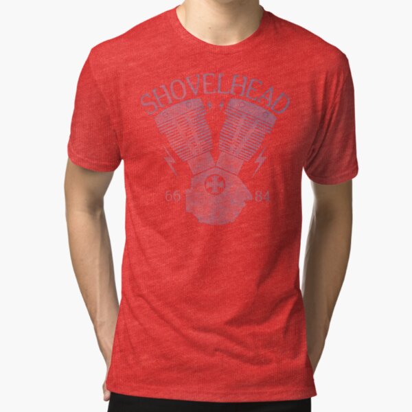 Shovelhead Motorcycle Engine Tri-blend T-Shirt