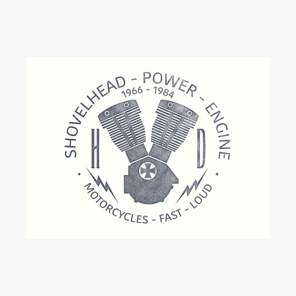 Harley Davidson Shovelhead Power 1966 - 1984 Kunstdruck