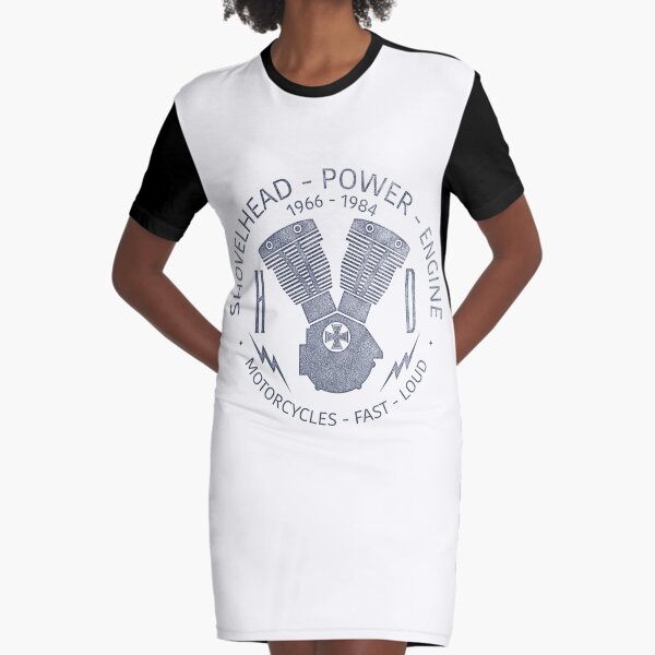 Harley Davidson Shovelhead Power 1966 - 1984 Graphic T-Shirt Dress