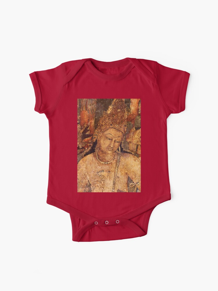 Bodhisattva Padmapani Cave 1 India Fresco From Ajanta Caves C 450 500 Baby One Piece By Tomsredbubble Redbubble
