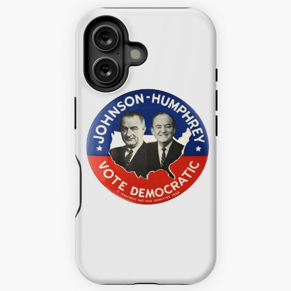 Vista previa del artículo con la obra «Botón de la campaña presidencial de Lyndon Johnson y Hubert Humphrey 1964», diseñado y vendido por Chunga.