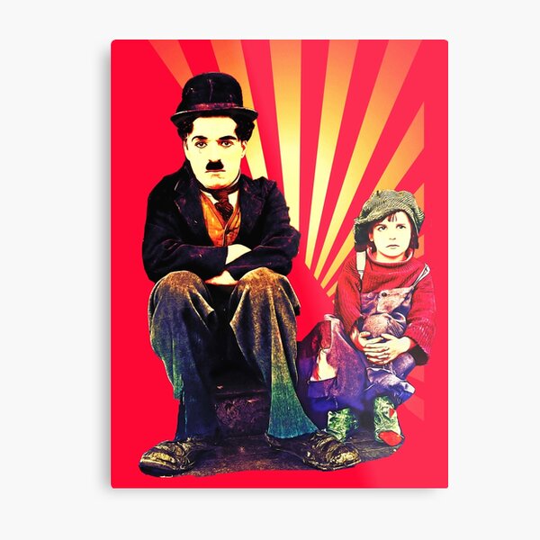 The Tramp and the Kid Metal Print