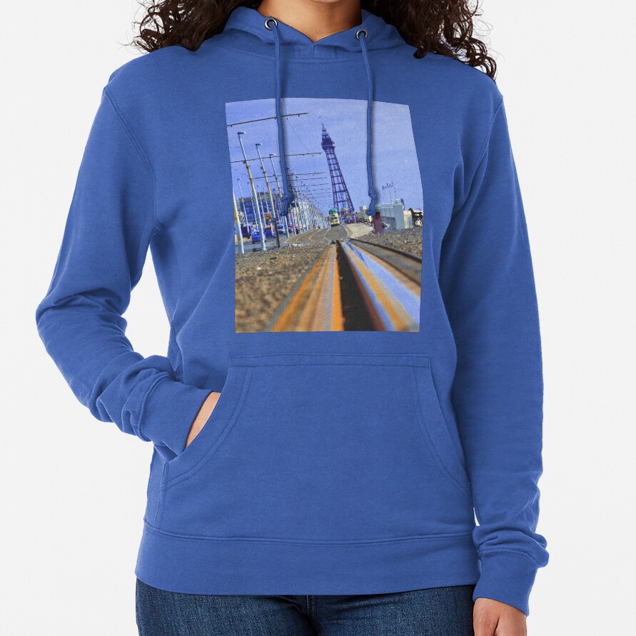 Classic Vintage Blackpool Heritage Tram with Blackpool Tower Lightweight Hoodie