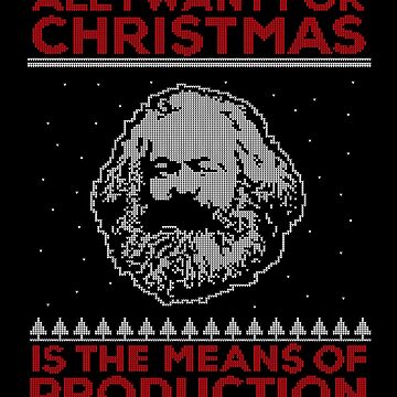 Vorschaubild zum Design Karl Marx Ugly Christmas Sweater - Alles, was ich mir zu Weihnachten wünsche, sind die Produktionsmittel von The Philosopher's Shirt