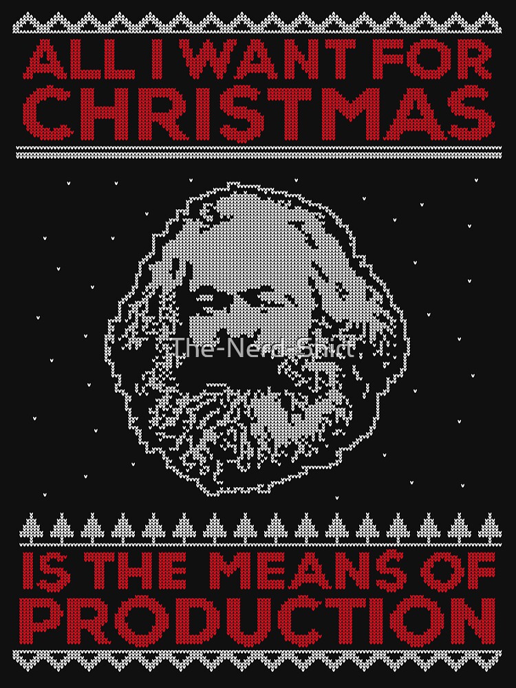 Thumbnail 7 von 7, Pullover, Karl Marx Ugly Christmas Sweater - Alles, was ich mir zu Weihnachten wünsche, sind die Produktionsmittel designt und verkauft von The-Nerd-Shirt.