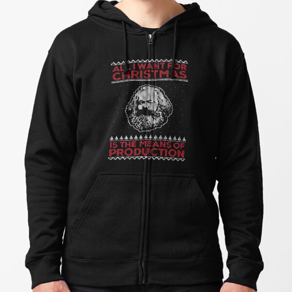 Artikel-Vorschau von Karl Marx Ugly Christmas Sweater - Alles, was ich mir zu Weihnachten wünsche, sind die Produktionsmittel, designt und verkauft von The Philosopher's Shirt.