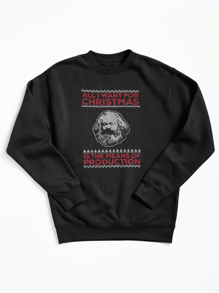 Thumbnail 2 von 7, Pullover, Karl Marx Ugly Christmas Sweater - Alles, was ich mir zu Weihnachten wünsche, sind die Produktionsmittel designt und verkauft von The-Nerd-Shirt.