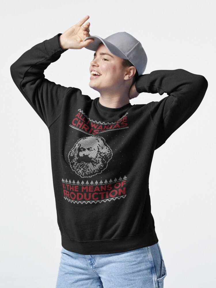 Thumbnail 5 von 7, Pullover, Karl Marx Ugly Christmas Sweater - Alles, was ich mir zu Weihnachten wünsche, sind die Produktionsmittel designt und verkauft von The-Nerd-Shirt.