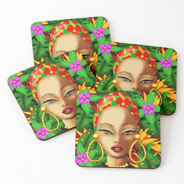 Item preview, Caribbean Beauty Exotic Girl Portrait Digital Drawing  designed and sold by BluedarkArt.