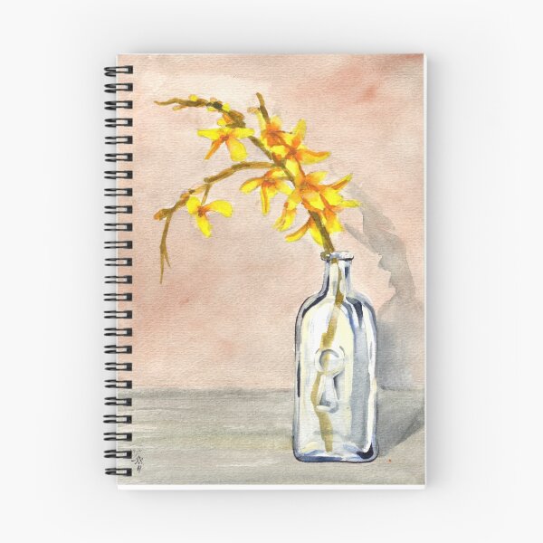 Item preview, forsythia in antique jar with keyhole stamp, 2 of 2 designed and sold by resonanteye.
