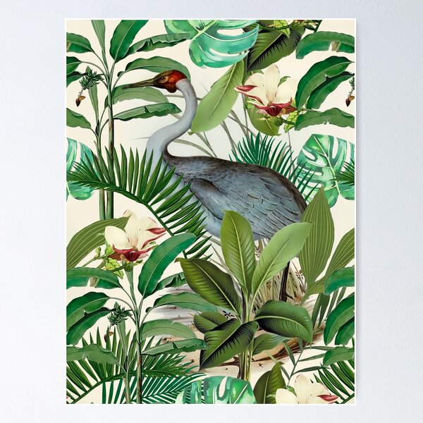 Item preview, Tropical Heron Bird Rainforest designed and sold by artsandsoul.