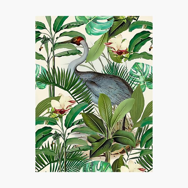 Item preview, Tropical Heron Bird Rainforest designed and sold by artsandsoul.