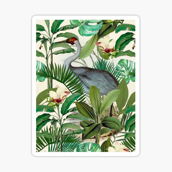 Item preview, Tropical Heron Bird Rainforest designed and sold by artsandsoul.