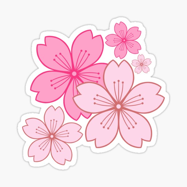 Flores de Sakura rosa Pegatina