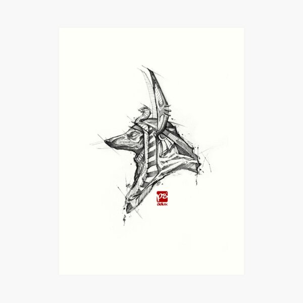 Anubis sketch psdelux Art Print