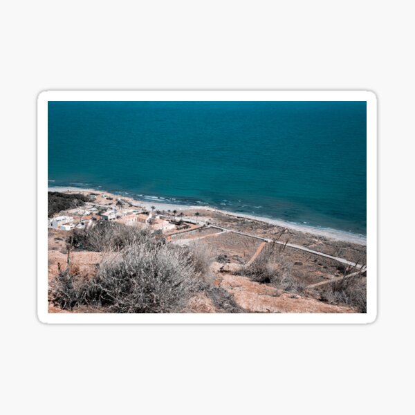 Breathtaking view of the sea from a tall cliff in Spain Sticker