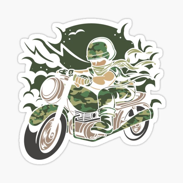 Rider face and gears Motorcycle stickers - TenStickers