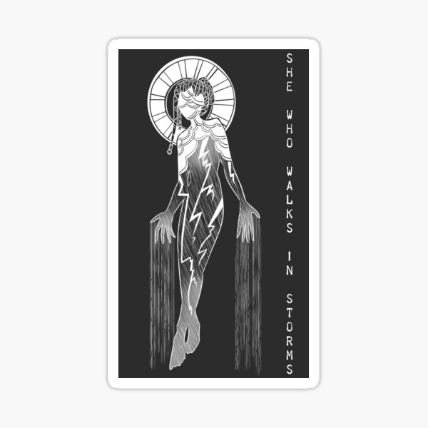 She Who Walks Among Storms - Art Card Sticker