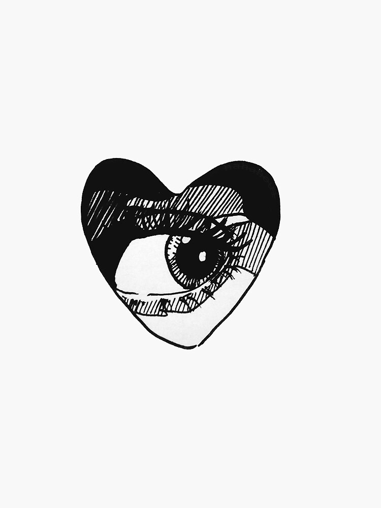 Heart with Eyes Die Cut Sticker