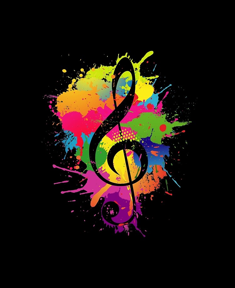 Treble Clef Colorful Paint Splatters Music Theory iPad Case