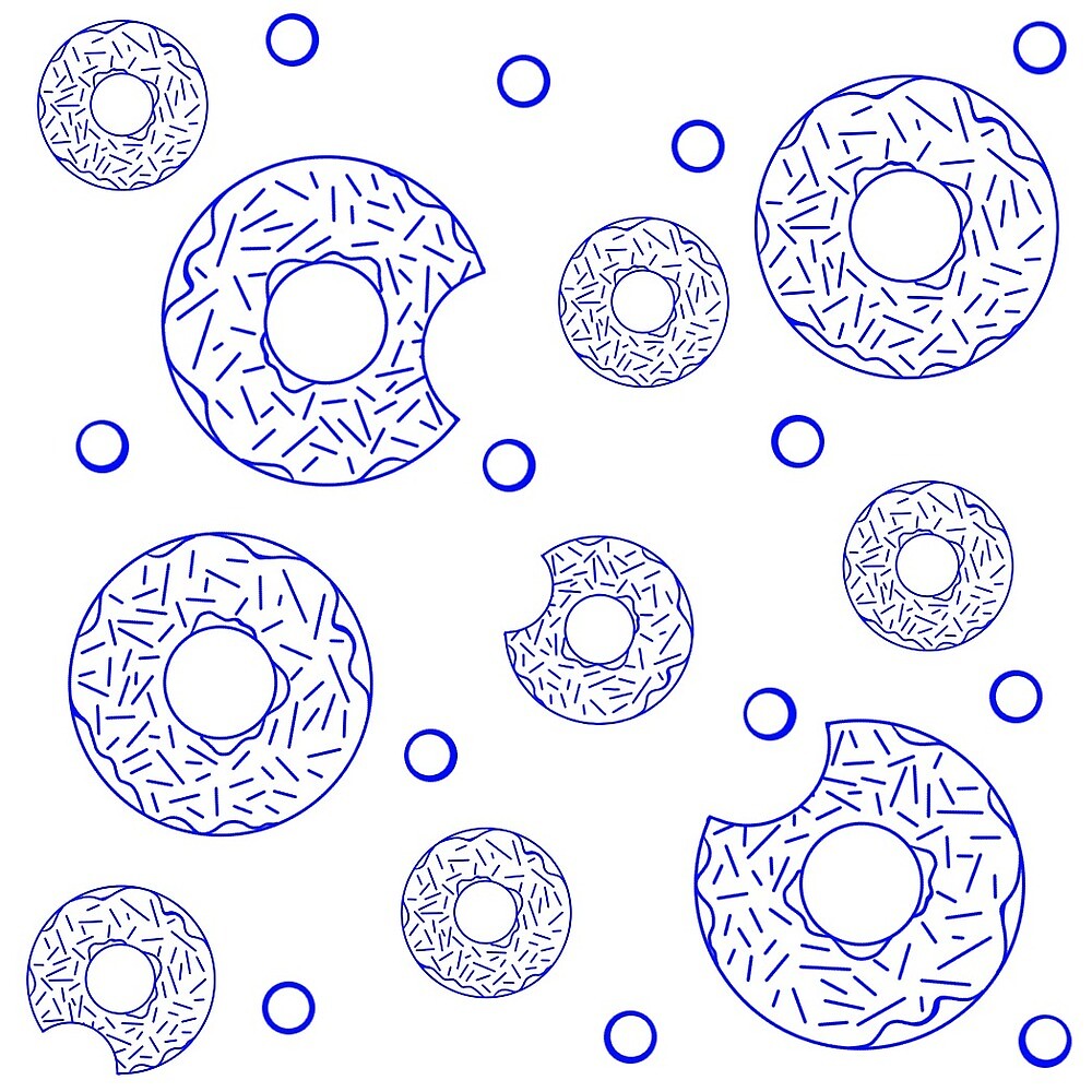 Donut Pattern Blue by SonneFaunArt