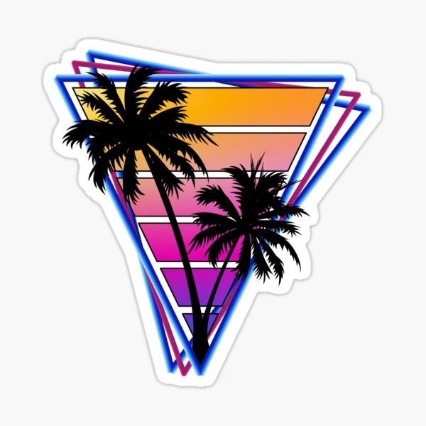 Orange Stripe Palm Tree Sticker – 19th Street Apparel