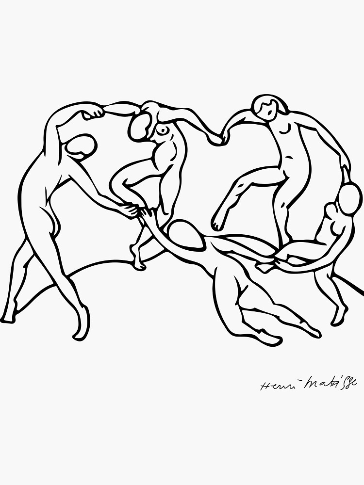 Henri Matisse The Dance and Music Line Artwork Hermitage Sketch For Prints Tshirts Posters Bags Men Women Youth by clothorama